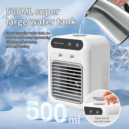 (Free shipping🛩️)🌬️USB mini humidifier air conditioner fan spray mobile refrigeration plus ice cold air blower
