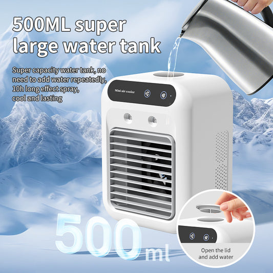 (Free shipping🛩️)🌬️USB mini humidifier air conditioner fan spray mobile refrigeration plus ice cold air blower