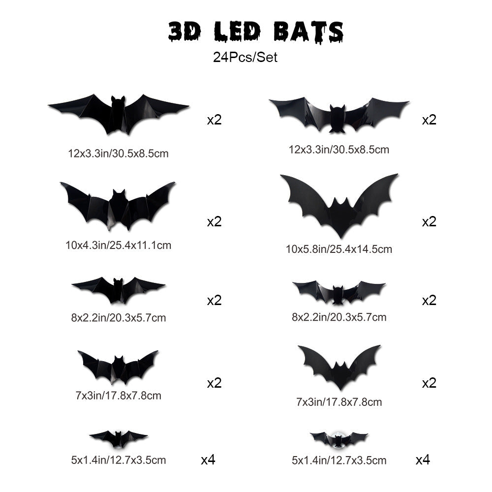 🔥On Sale🔥12pcs/set 3D Bat Design LED Decoration