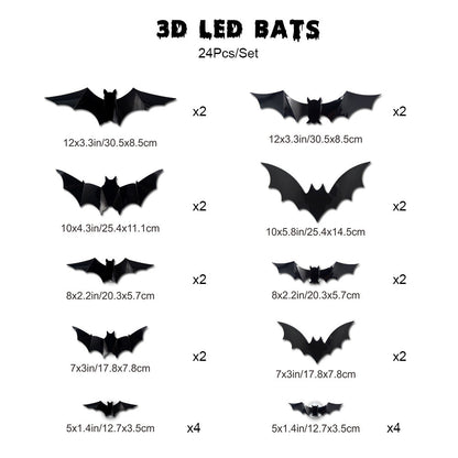 🔥On Sale🔥12pcs/set 3D Bat Design LED Decoration