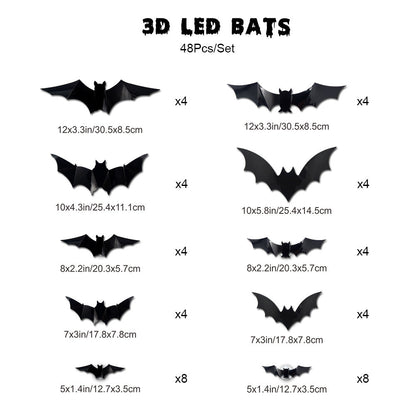 🔥On Sale🔥12pcs/set 3D Bat Design LED Decoration
