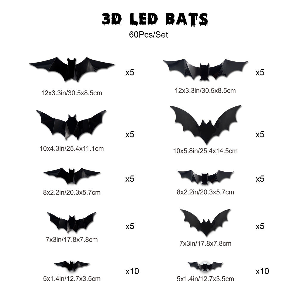🔥On Sale🔥12pcs/set 3D Bat Design LED Decoration