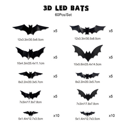 🔥On Sale🔥12pcs/set 3D Bat Design LED Decoration