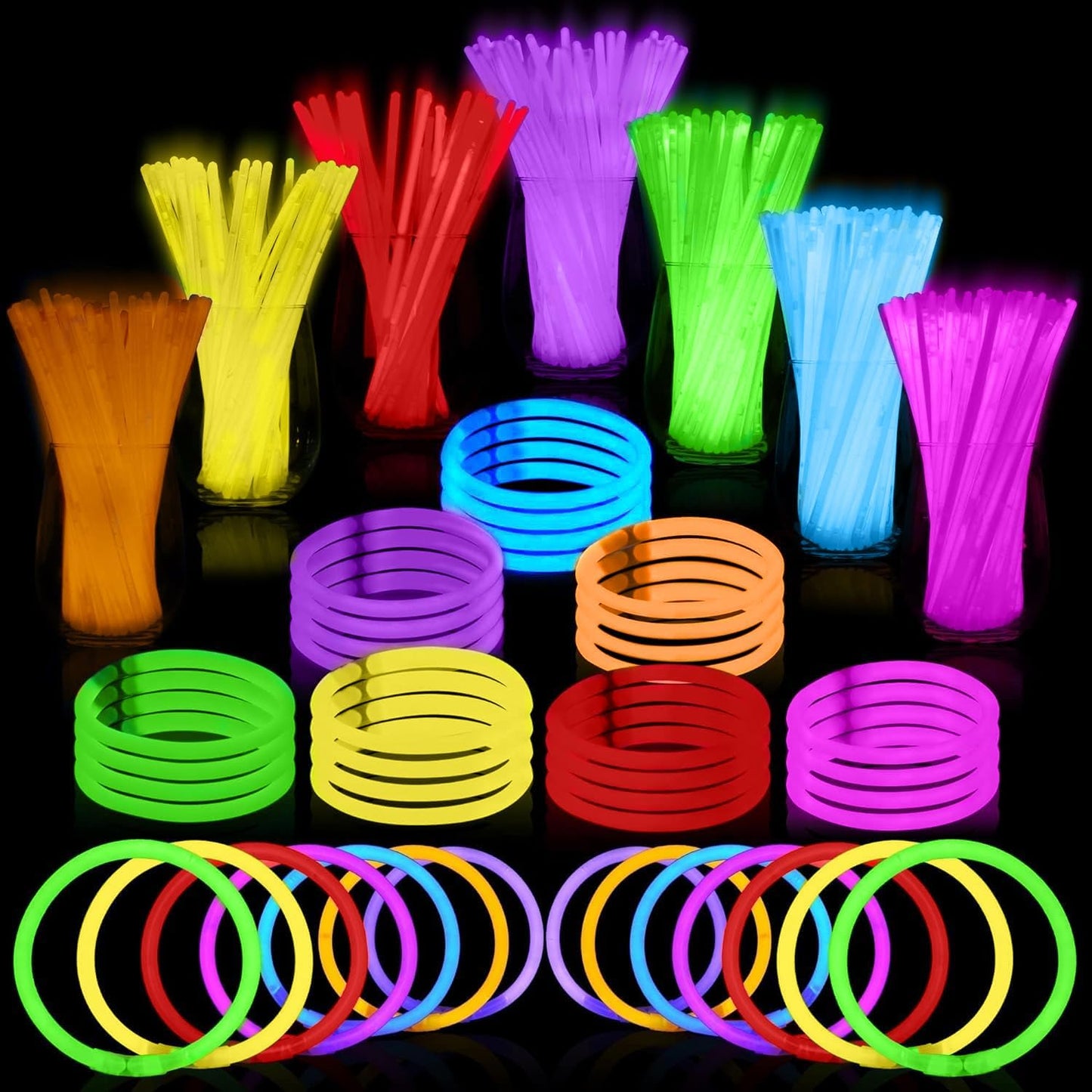 🔥2025 New Arrival 🔥✨ Ultimate Glow Party Pack - 8” Glow Sticks & Connectors 🎉