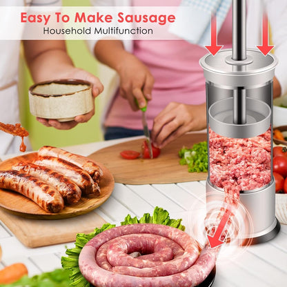 🌭Sausage Stuffer with 4 Different Sizes Stuffing Tubes