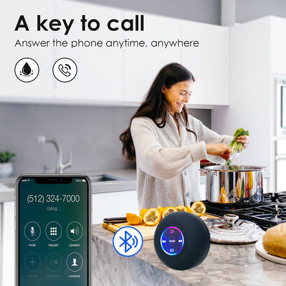 🎄Bathroom Waterproof Wireless Bluetooth Speakers with LED Light
