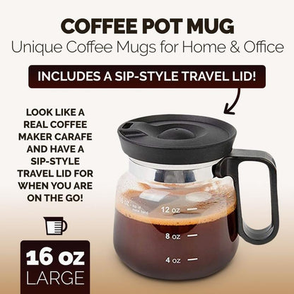 💕49% OFF💖☕ 16 Oz Glass Coffee Mug – Coffee Pot Style
