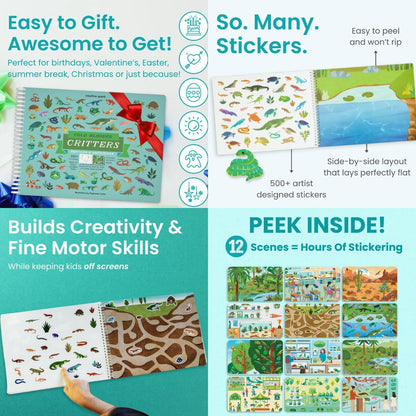 🔥LAST DAY 60% OFF - 🦋 Hello Bugs Sticker Book Activity for Kids 🐞 (over 500 stickers!)