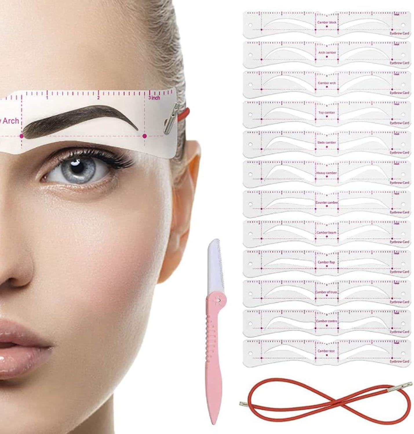 🔥HOT SALE Buy More Save More🔥-Eyebrow Template, Eyebrow Makeup Tool (Set of 12 Types) Eyebrow Stencil, Eyebrow Stencil, Popular, For Beginners, Makeup Tools