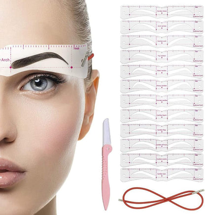 🔥HOT SALE Buy More Save More🔥-Eyebrow Template, Eyebrow Makeup Tool (Set of 12 Types) Eyebrow Stencil, Eyebrow Stencil, Popular, For Beginners, Makeup Tools