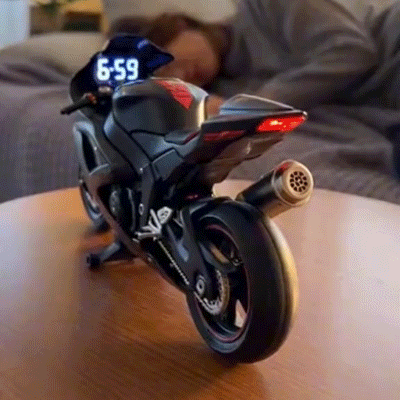 🏍️ Realistic Motorcycle Digital Alarm Clock 🏁✨