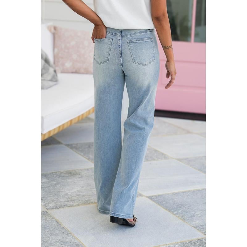 🏆LAST DAY SALE 50% OFF💥 Vintage Wash Plus-Size Jeans -Stretchy, Straight Leg & Butt-Lifting Fit