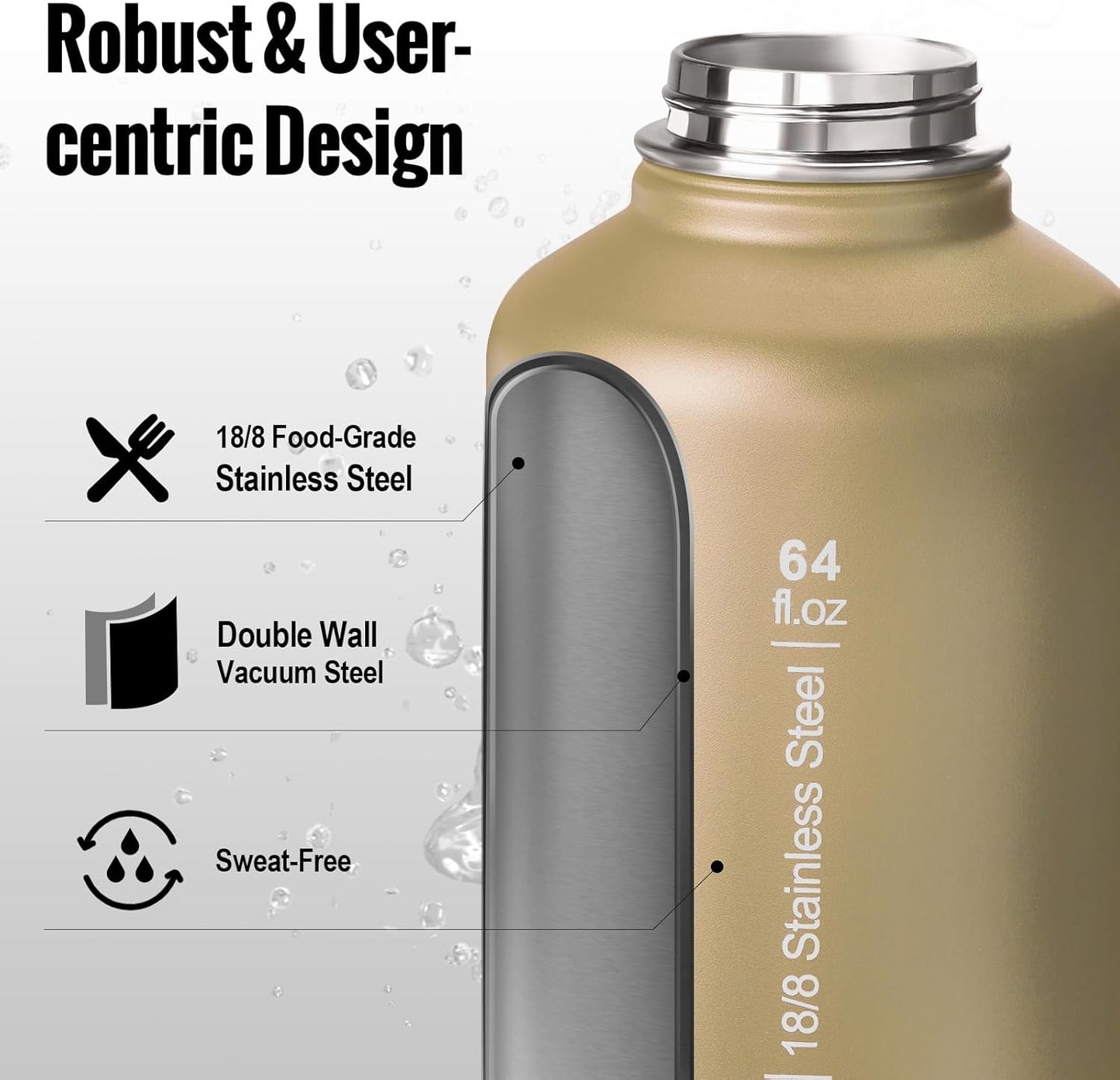 🎖️ Portable Cold & Hot Stainless Steel water bottle with Straw – Reusable Drinkware