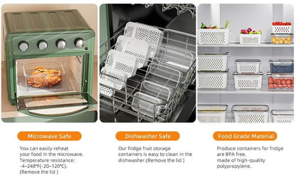 🏠🍱 Household Transparent Plastic Food Storage Box - Including Drain Basket 🧺