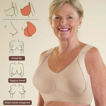 🔥Spring Sale 49% Off - Ribbed Push Up Adjustable Wireless Bra for Women