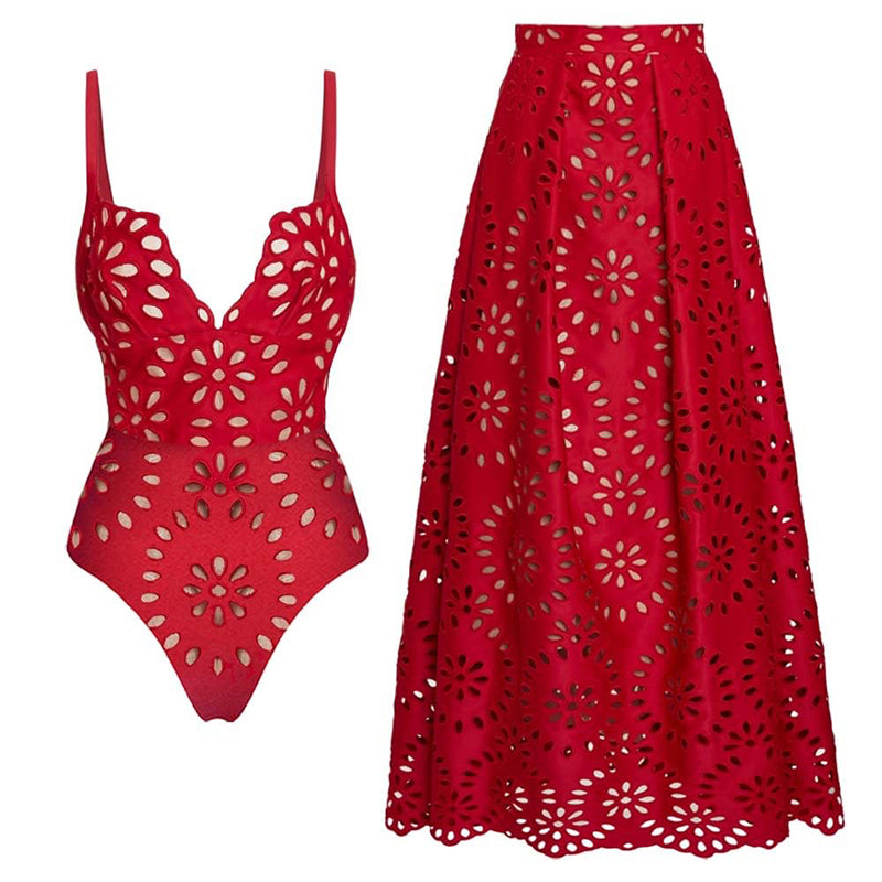 👗Sexy swimsuit for women with matching long swim skirt（🔥Free delivery to home）