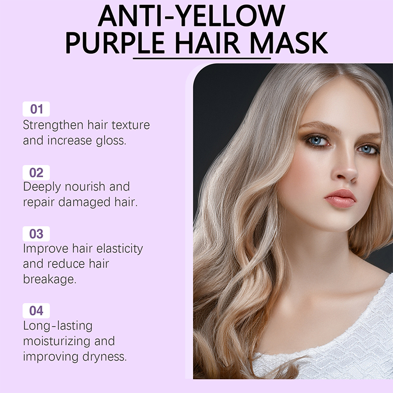 🔥 Hot Sale 50% OFF 🟣 Anti-Yellowing Purple Hair Mask 💜 Say goodbye to Red Highlights! 👋